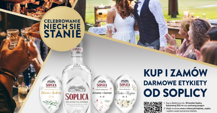 Celebrowanie niech się stanie, czyli personalizowane etykiety od Soplicy dla nowożeńców Celebrowanie niech się stanie, czyli personalizowane etykiety od Soplicy dla nowożeńców