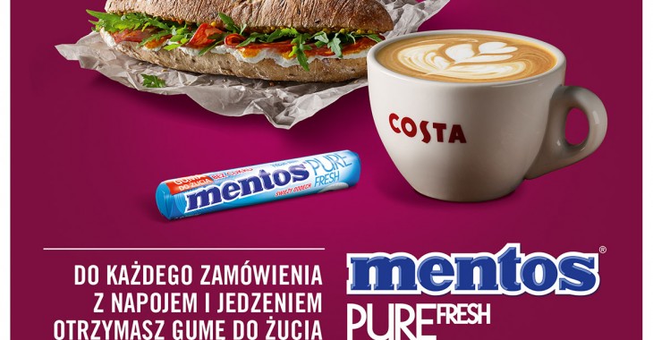 Mentos Pure Fresh z nową akcją samplingową w Costa Coffee