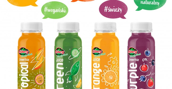 Świeże i naturalne - linia wegańskich soków i smoothies HPP marki Eisberg