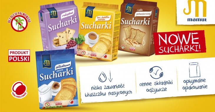 Nowe Sucharki z dodatkiem oleju rzepakowego Nowe Sucharki z dodatkiem oleju rzepakowego