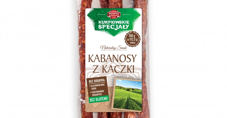 Nowość! Aromatyczne i wyraziste kabanosy z kaczką Kurpiowskie Specjały. Bez glutenu Nowość! Aromatyczne i wyraziste kabanosy z kaczką Kurpiowskie Specjały. Bez glutenu