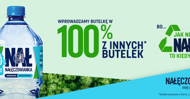 Nowa butelka Nałęczowianka w 100% z plastiku z recyklingu Nowa butelka Nałęczowianka w 100% z plastiku z recyklingu